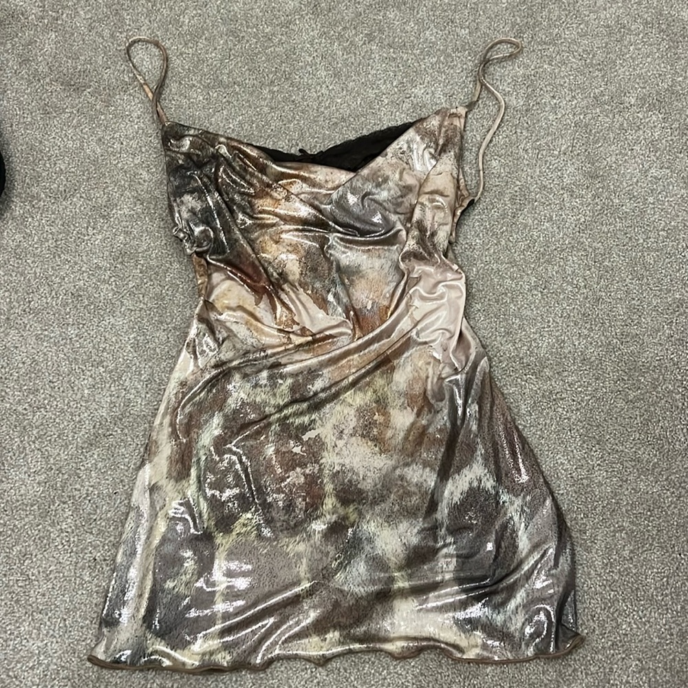 Jaded London “Leopard Metallic Mirage Mini Dress”